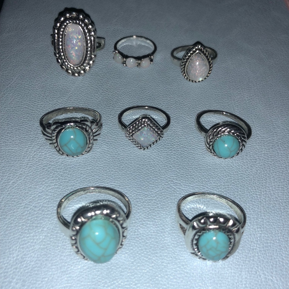 Turquoise and Silver Rings